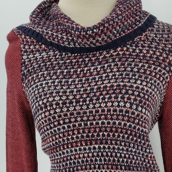 Forever 21 contemporary cowl neck sweater. Small P.. red, white, and blue. - Picture 2 of 8